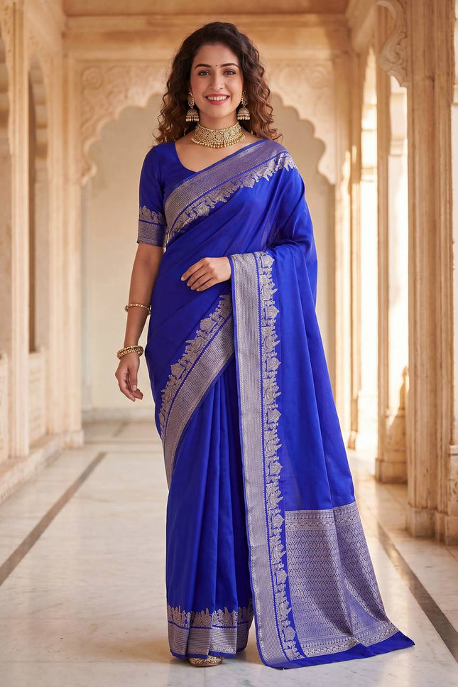 Alluring Organic Banarasi Lichi Silk Saree | Weddings, Festivals - Rosepetals Luxe