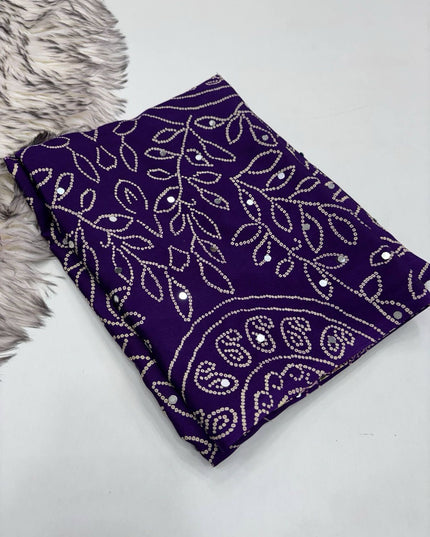 Arjakh Sartin Viscous Silk Saree | 1600 Mirror Work | Designer Blouse | Rosepetals Luxe - Rosepetals Luxe