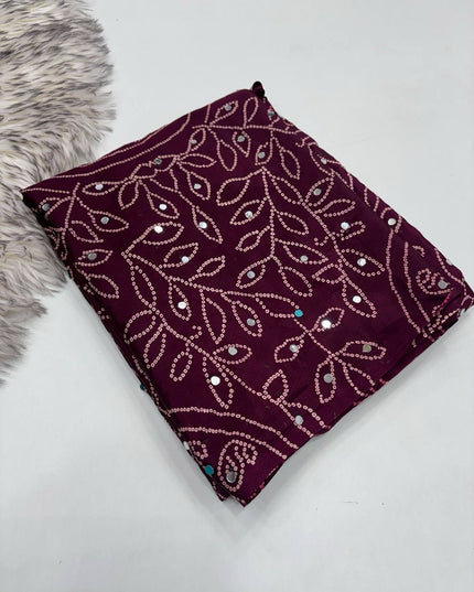 Arjakh Sartin Viscous Silk Saree | 1600 Mirror Work | Designer Blouse | Rosepetals Luxe - Rosepetals Luxe