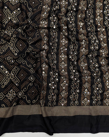 Arjakh Satin Viscose Saree | Rich Mirror Work Pallu | Designer Blouse - Rosepetals Luxe