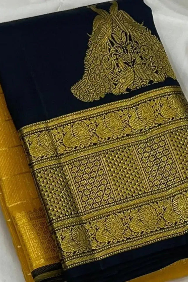 Banarasi Luxe Silk Saree with Blouse Piece | Wedding & Festive Wear Saree for Women - Rosepetals Luxe