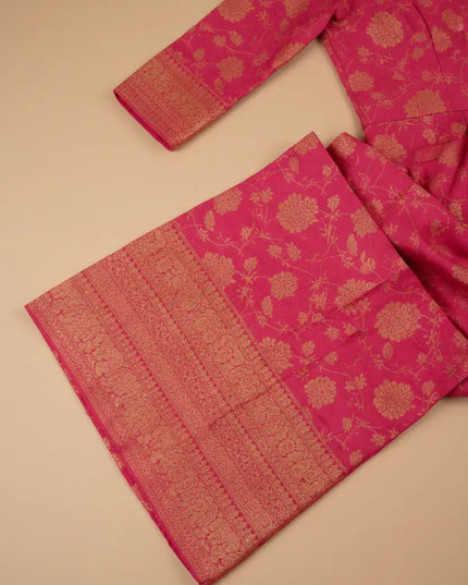Banarasi Silk Jacquard Jumpsuit | Indo Western Festive & Party Wear - Rosepetals Luxe