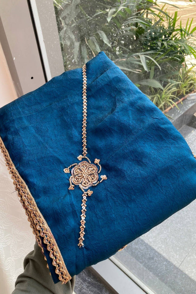 Beaded Crush Rangoli Silk Saree - Rosepetals Luxe
