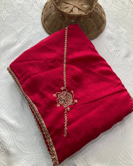 Beaded Crush Rangoli Silk Saree - Rosepetals Luxe