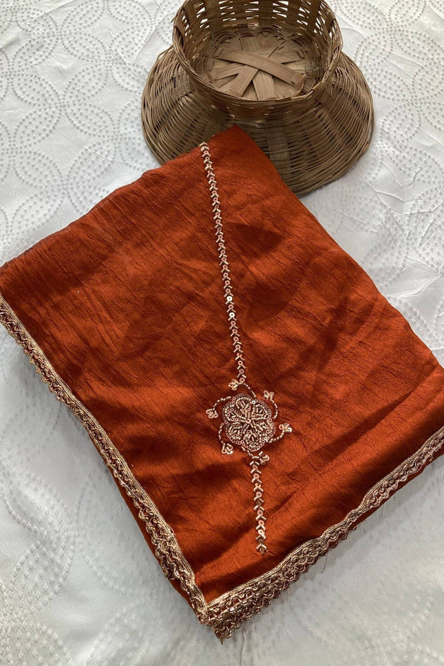 Beaded Crush Rangoli Silk Saree - Rosepetals Luxe