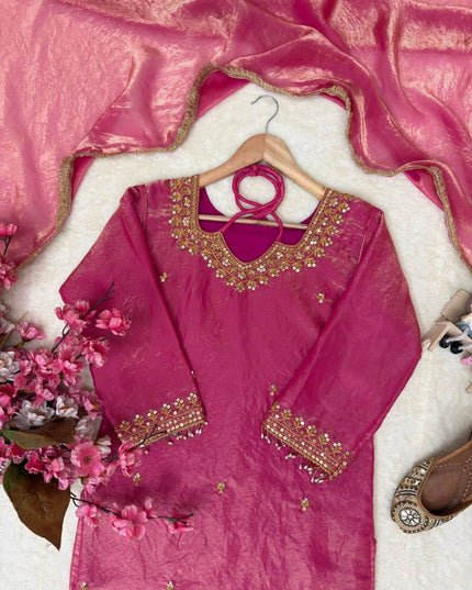 Beautiful Fandy Silk Kurti Set | Perfect Blend of Tradition & Style - Rosepetals Luxe