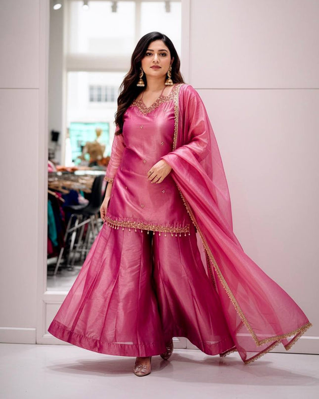 Beautiful Fandy Silk Kurti Set | Perfect Blend of Tradition & Style - Rosepetals Luxe