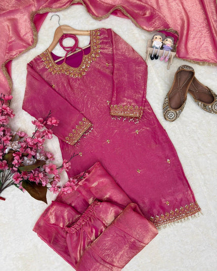 Beautiful Fandy Silk Kurti Set | Perfect Blend of Tradition & Style - Rosepetals Luxe