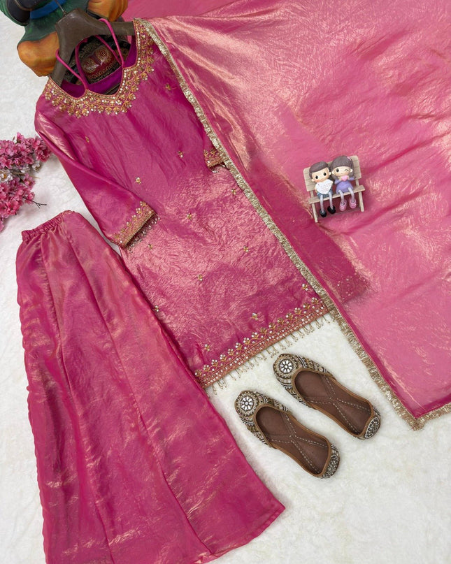 Beautiful Fandy Silk Kurti Set | Perfect Blend of Tradition & Style - Rosepetals Luxe