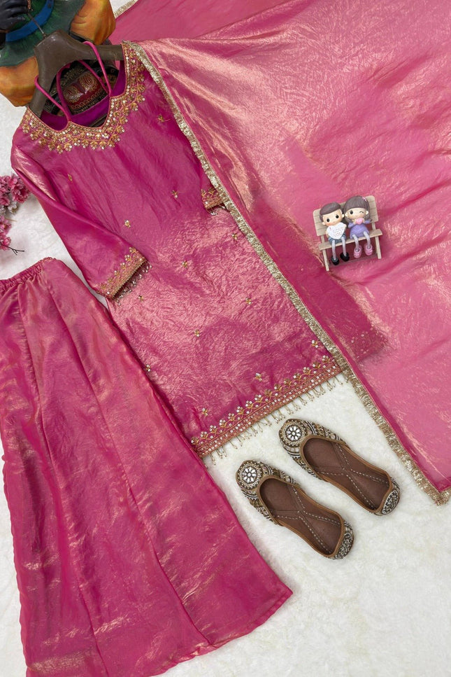 Beautiful Fandy Silk Kurti Set | Perfect Blend of Tradition & Style - Rosepetals Luxe