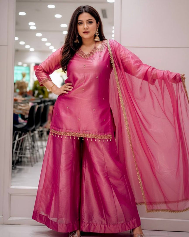 Beautiful Fandy Silk Kurti Set | Perfect Blend of Tradition & Style - Rosepetals Luxe