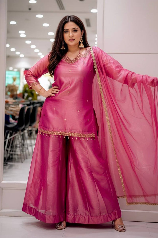 Beautiful Fandy Silk Kurti Set | Perfect Blend of Tradition & Style - Rosepetals Luxe