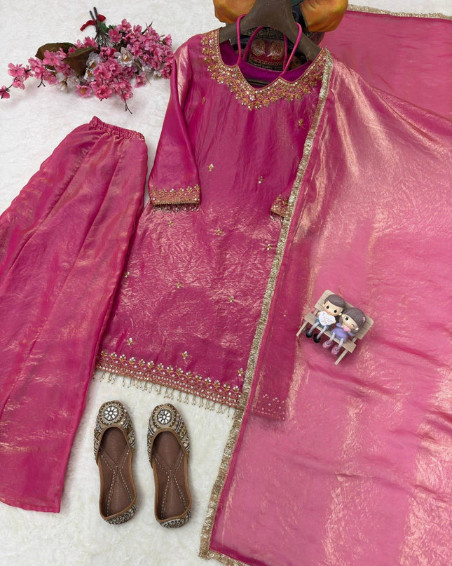 Beautiful Fandy Silk Kurti Set | Perfect Blend of Tradition & Style - Rosepetals Luxe