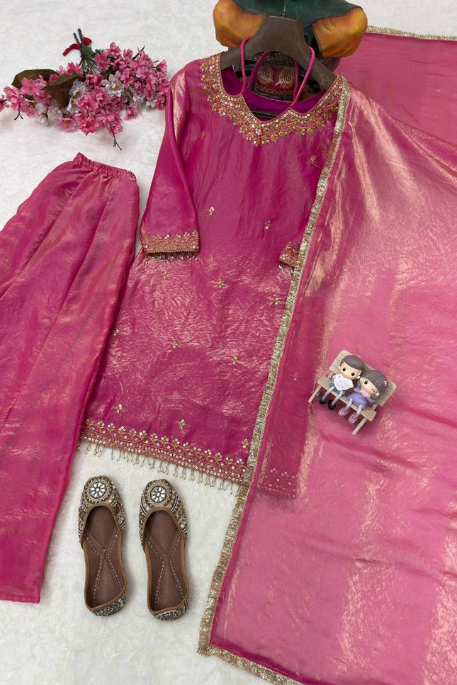 Beautiful Fandy Silk Kurti Set | Perfect Blend of Tradition & Style - Rosepetals Luxe