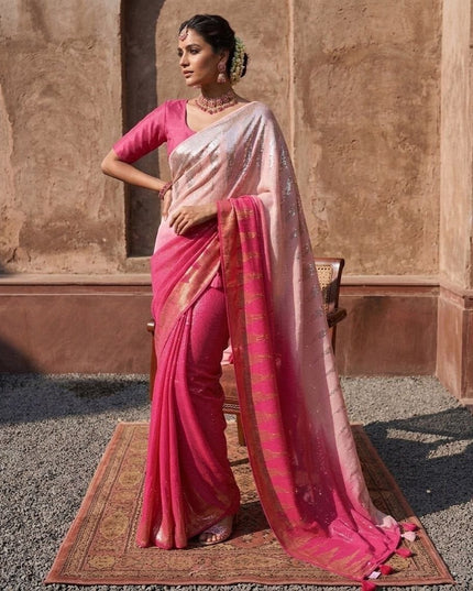 Bollywood Blockbuster Heavy Faux Georgette Sequins Saree| Suitable for special occasions - Rosepetals Luxe