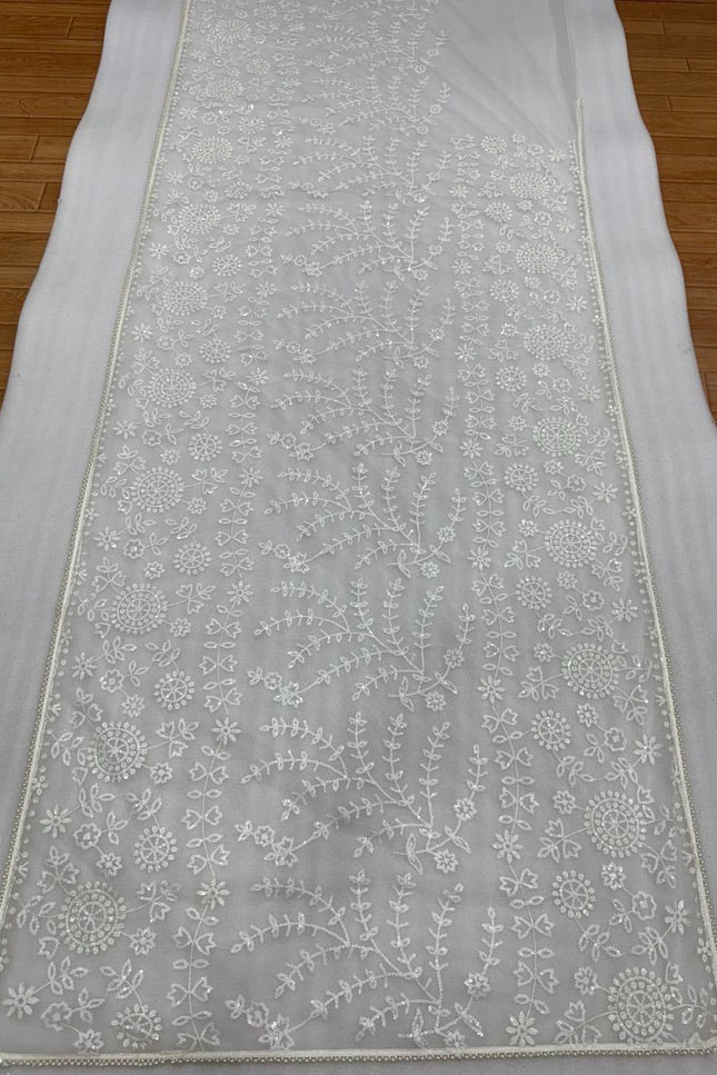 Bollywood Net Saree with 5MM Sequins Embroidery | Perfect For Weddings & Parties - Rosepetals Luxe