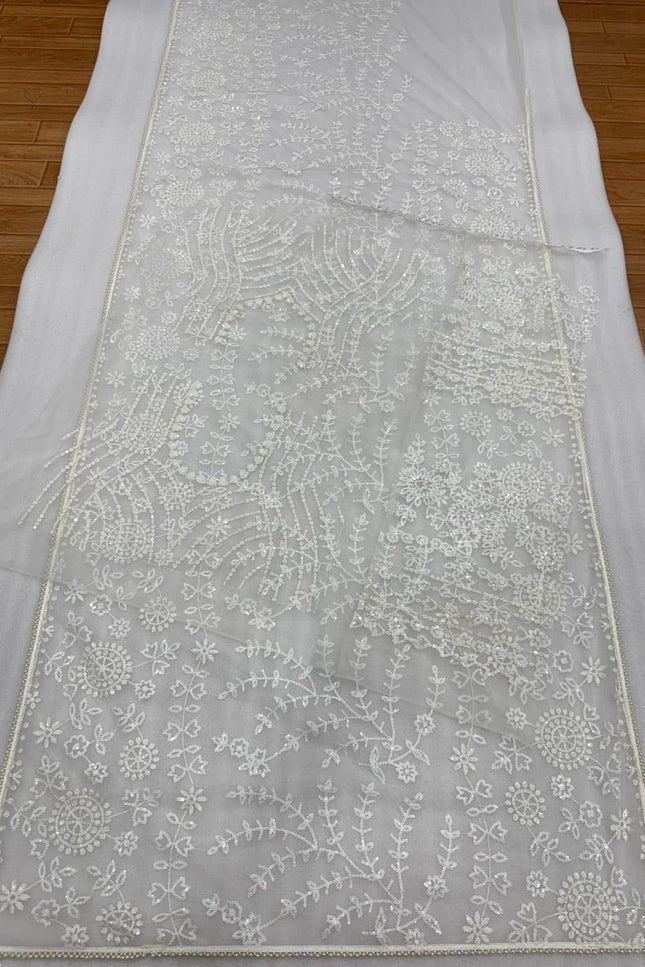 Bollywood Net Saree with 5MM Sequins Embroidery | Perfect For Weddings & Parties - Rosepetals Luxe