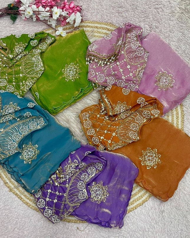 Pure Soft Mulmul Cotton Hand Printed Saree With Printed Blouse Piece | Best For Summer - Rosepetals Luxe