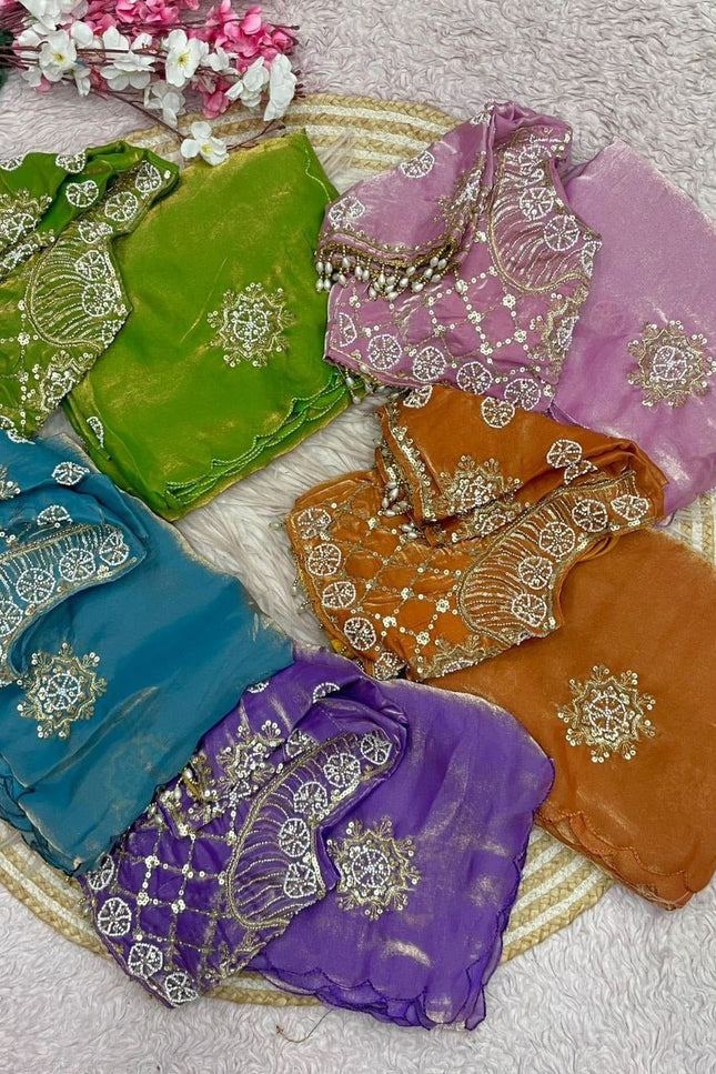 Pure Soft Mulmul Cotton Hand Printed Saree With Printed Blouse Piece | Best For Summer - Rosepetals Luxe