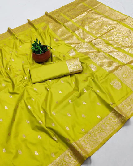 Bomkai Paithani Silk Saree | Peacock Zari Butti | Woven Border | Running Blouse | Rosepetals Luxe - Rosepetals Luxe