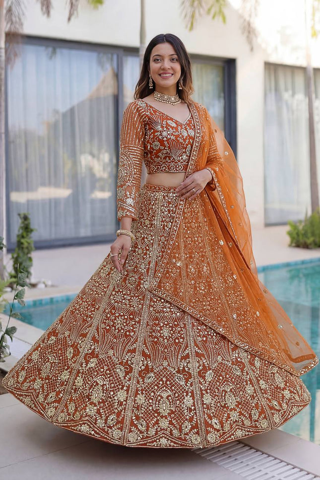 Butterfly Net Lehenga Choli with Sequins & Coding Embroidery - Rosepetals Luxe