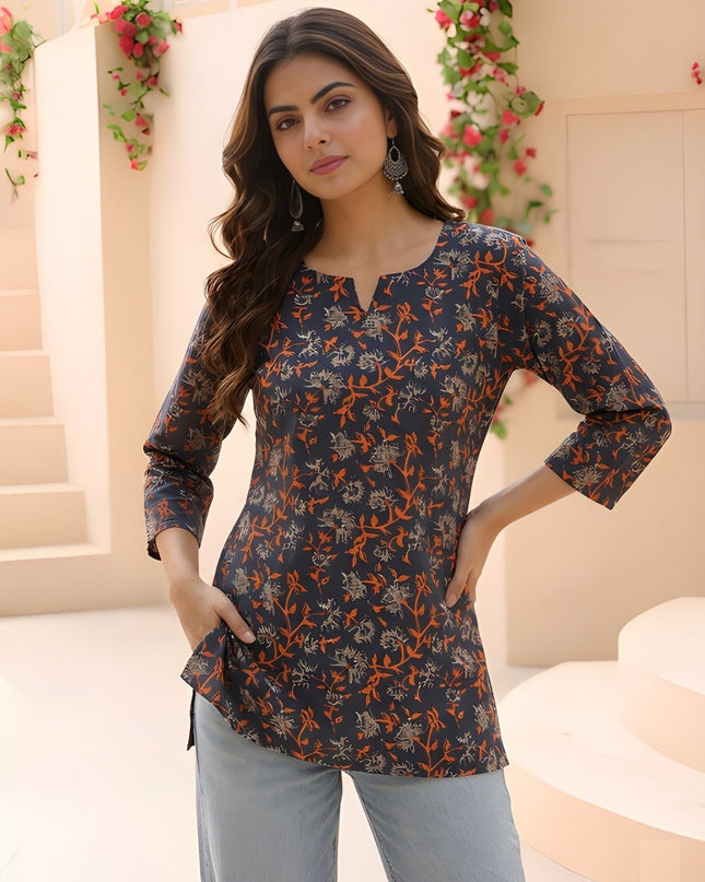 Casual Woman Cotton Tunic Top - Rosepetals Luxe