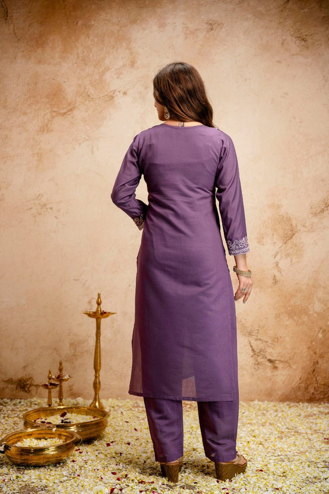 Chanderi Top & Bottom Set with Viscose Organza Dupatta - Rosepetals Luxe