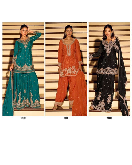 Chinon Embroidery Work With Heavy Beads | Perfect Ethnic Wear - Rosepetals Luxe