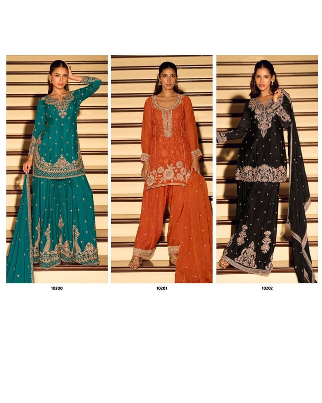 Chinon Embroidery Work With Heavy Beads | Perfect Ethnic Wear - Rosepetals Luxe