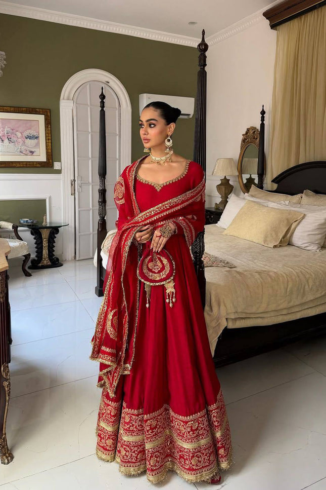 Chinon Silk Anarkali Gown With Zari Work | Perfect For Ethnic Wear - Rosepetals Luxe