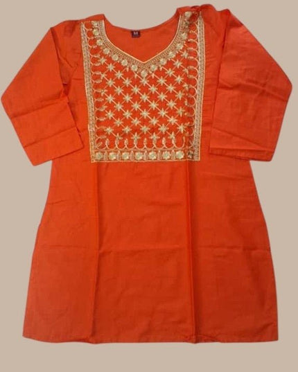 Cotton Blend Women’s Embroidery Straight Kurti | Ideal For Everyday - Rosepetals Luxe