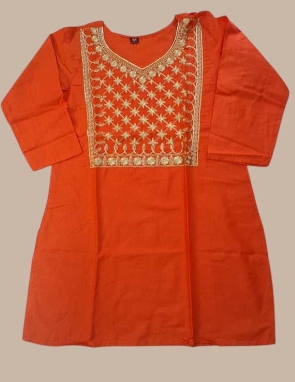 Cotton Blend Women’s Embroidery Straight Kurti | Ideal For Everyday - Rosepetals Luxe