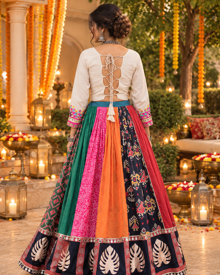 Cotton Gota & Mirror Work Lehenga Choli Set - Rosepetals Luxe