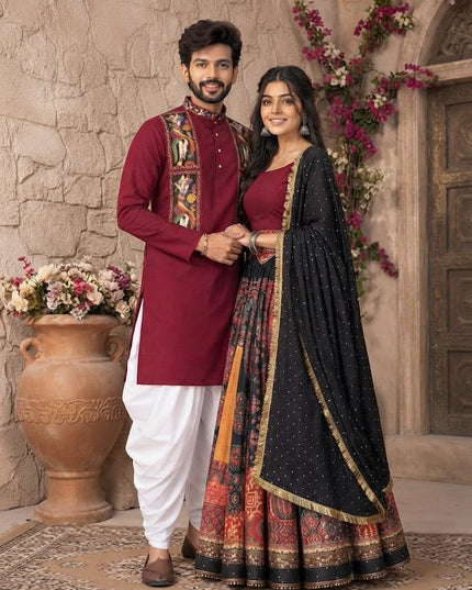 Cotton Kurta & Lehenga Couple Combo – Both Outfits Included - Rosepetals Luxe