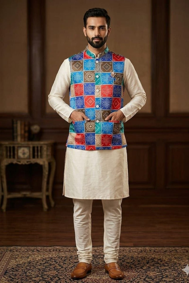 Dad & Son Matching Kurta Koti Set | Malai Satin | Festive Ethnic Combo | Sizes 6–12 Yrs & M–3XL - Rosepetals Luxe