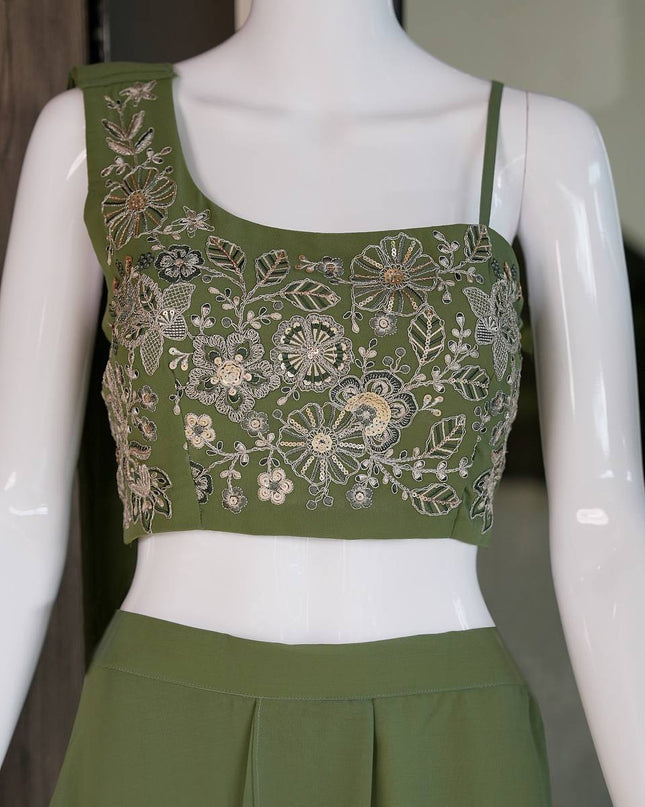 Designer Fox Georgette Fusion Palazzo Set | Best Ethnic Wear - Rosepetals Luxe