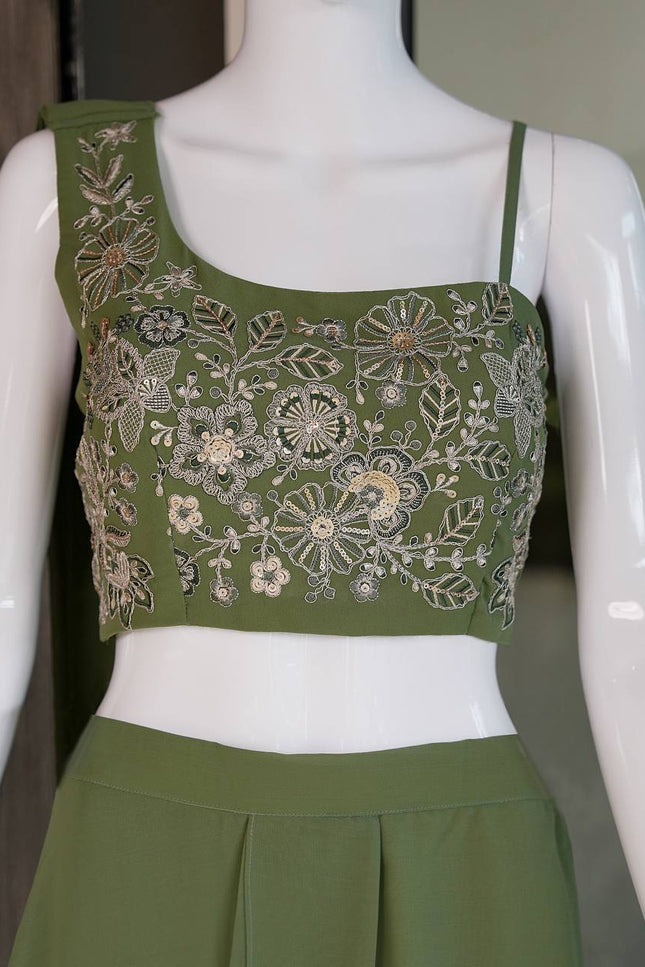Designer Fox Georgette Fusion Palazzo Set | Best Ethnic Wear - Rosepetals Luxe