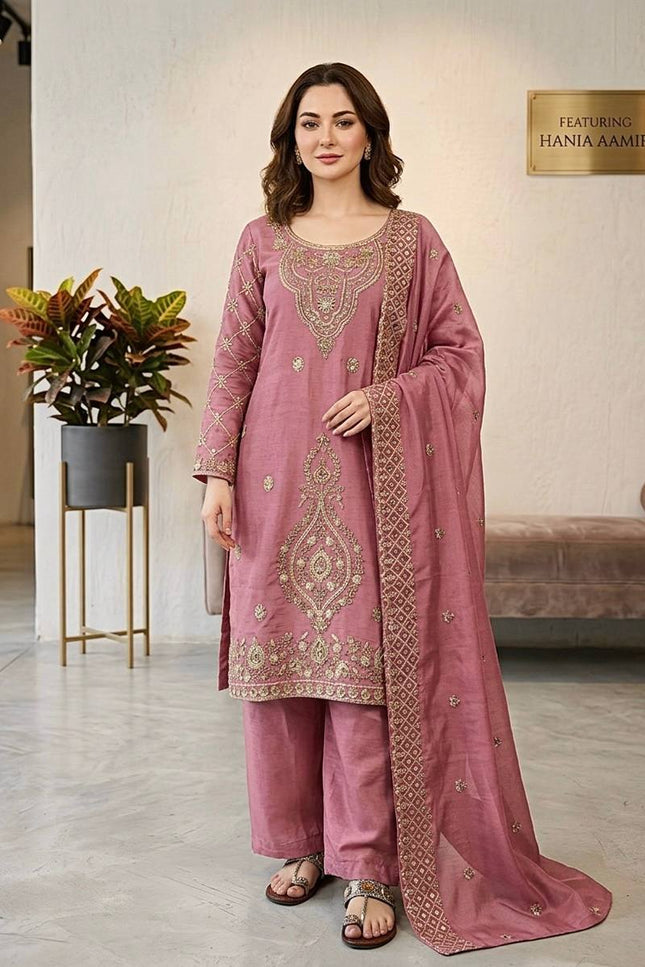 Chinon Silk Anarkali Gown with Embroidery Sequence Work with Digital Print | Perfect Festive Wear - Rosepetals Luxe