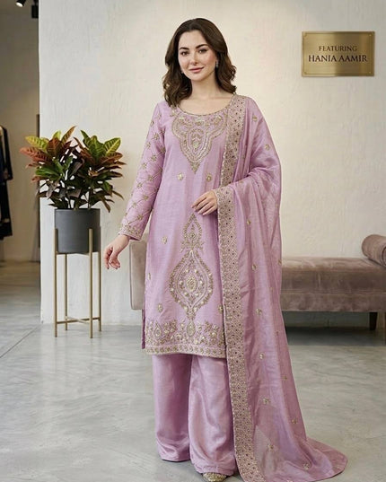 Chinon Silk Anarkali Gown with Embroidery Sequence Work with Digital Print | Perfect Festive Wear - Rosepetals Luxe