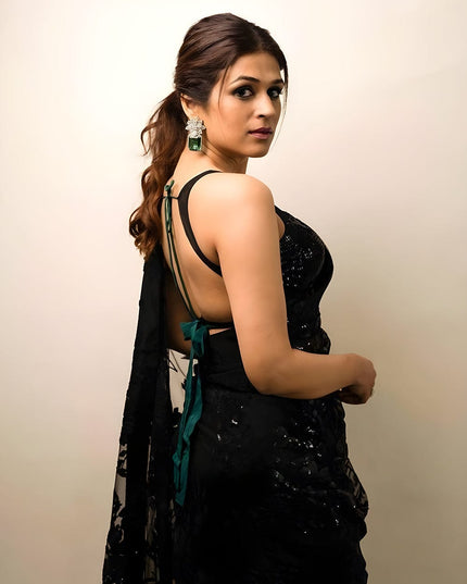 Designer Heavy Embroidery Georgette Saree | All-Over Multi Stitch Work | Wedding & Festive Wear - Rosepetals Luxe