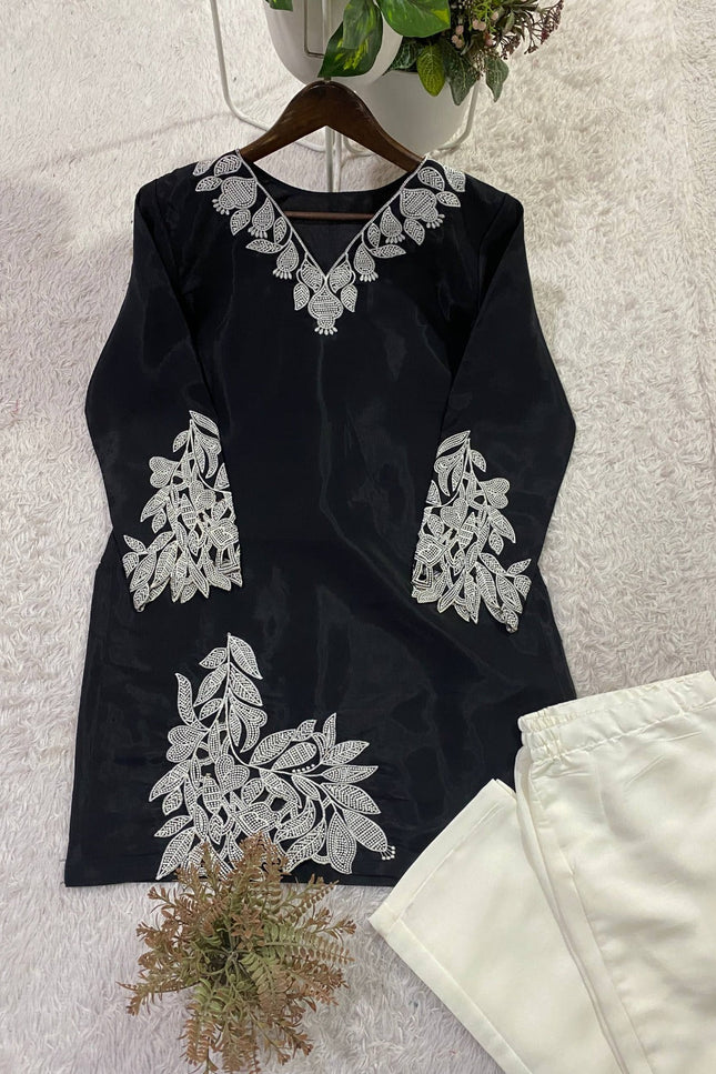 Designer Mal Cotton Co - Ord Set With Embroidery | Summer Daily Wear - Rosepetals Luxe