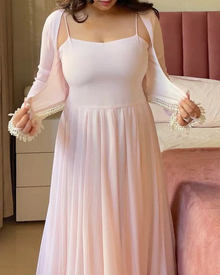 Designer Maxi Anarkali Gown | Pure Faux Georgette Fabric | Perfect For Party Wear and Celebrations - Rosepetals Luxe