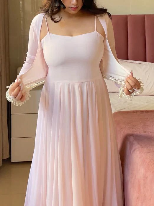 Designer Maxi Anarkali Gown | Pure Faux Georgette Fabric | Perfect For Party Wear and Celebrations - Rosepetals Luxe