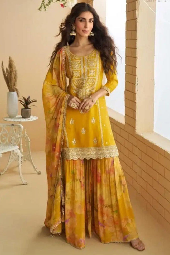 Designer Salwar Suit Real Premium Chinon Silk With Embroidery Work - Rosepetals Luxe