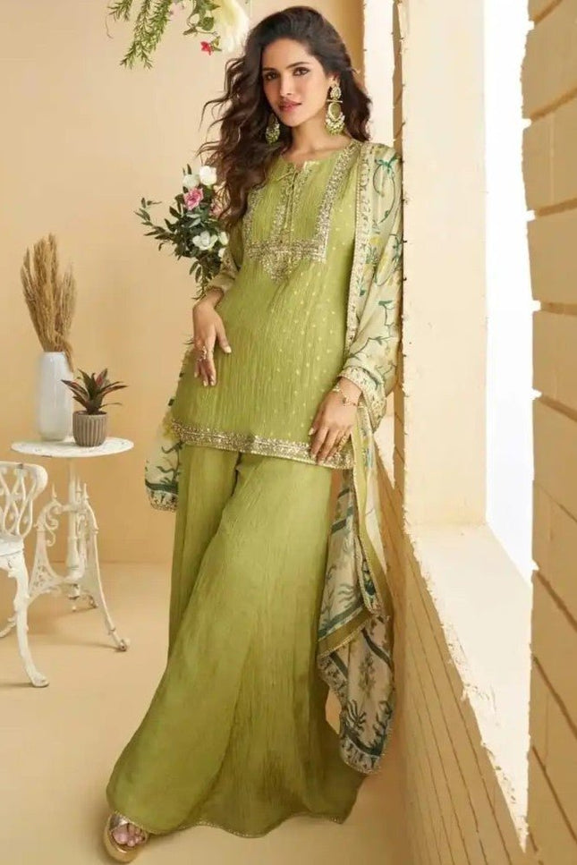 Designer Salwar Suit Real Premium Chinon Silk With Embroidery Work - Rosepetals Luxe