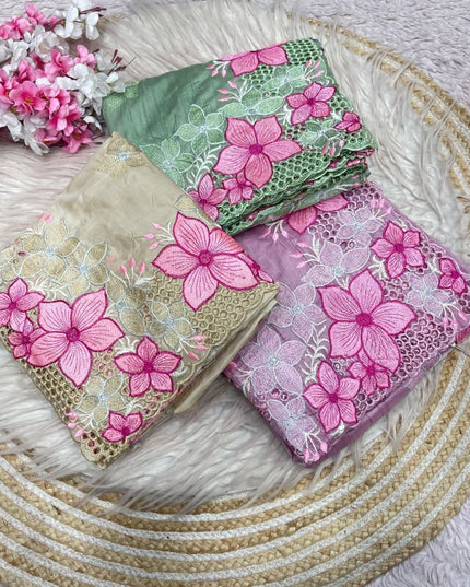 Premium Monsoon Saree With Multicolor Floral Digital Prints | Classy and Effortlessly Chic Look - Rosepetals Luxe