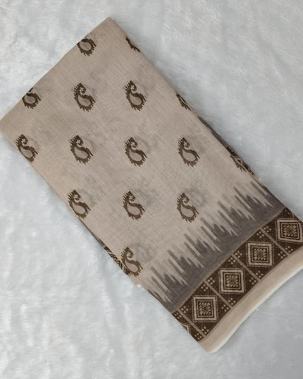 Digital Print Linen Saree with Matching Blouse | 6.30M | Festive & Everyday Wear - Rosepetals Luxe