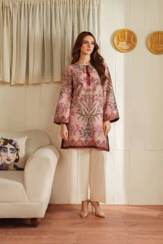Digital Printed Muslin Co-ord Set with Farshi Shalwar | Breathable Muslin | Sizes M–10XL - Rosepetals Luxe