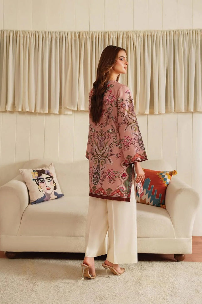 Digital Printed Muslin Co-ord Set with Farshi Shalwar | Breathable Muslin | Sizes M–10XL - Rosepetals Luxe
