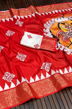 Red - Durga Face Print